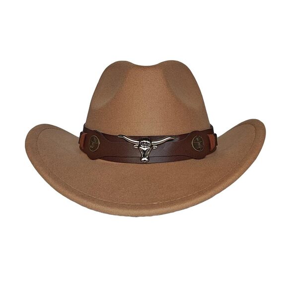 8623 Classic Western Cowboy Cap For Men Womens Wide Brim Fedora Cowgirl Hat main image 8